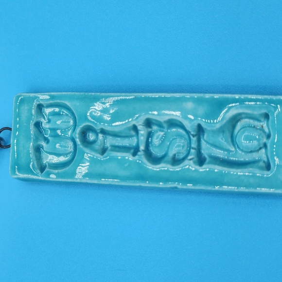 Handmade Ceramic Wish Rectangular Pendant Necklace - Picture 4 of 6